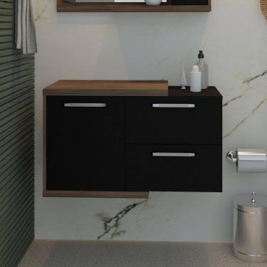 Imagem de Armário Gabinete Nexus 83P Contemporâneo Nogal/Preto Ônix