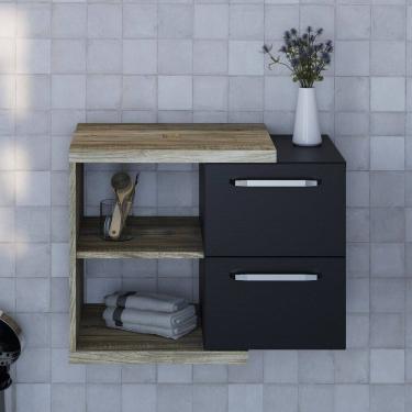 Imagem de Armário Gabinete Nexus 65cm Contemporâneo Carvalho/Preto Ônix