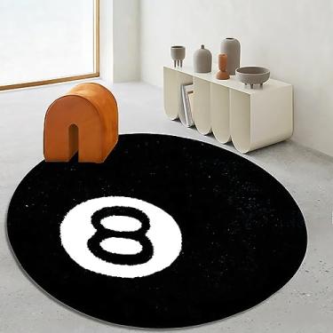 Imagem de LEVINIS Tapete infantil com 8 bolas bacanas, tapete para brincar de bebê de 101 cm, preto redondo, para sala de bilhar, sala de estar, quarto, escritório, berçário, dormitório, presente engraçado para