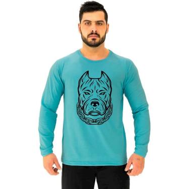 Imagem de Camiseta Manga Longa Moletinho MXD Conceito Pitbull Gangster Masculina-Masculino