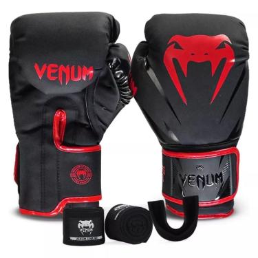 Imagem de Kit Boxe Venum Impact 2.0: Luva + Bandagem + Bucal - Vermelho