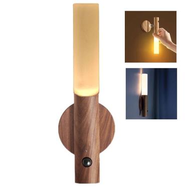 Imagem de Luminaria Bastao LED USB Bateria Recarregavel Sensor Movimento Presença Luz Noturna Inteligente Base Magnetica Iluminaçao Decorativa