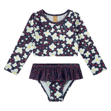 Imagem de Biquíni Bebê e Infantil Cropped Flores Marinho Up Baby