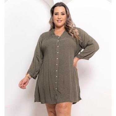 Imagem de Saída de praia plus size camisão chamise-Feminino