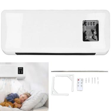 Imagem de Aquecedor Ventilador Refrigerador Ar Portatil Parede Varal Secador Roupa Controle Ajuste Temperatura Quente Fria