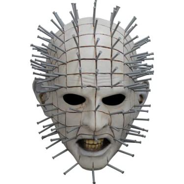Imagem de Ghoulish Productions - Máscara Pinhead da Hellraiser Inferno, Cenobite Branco para Homens, Tamanho Único, Látex Biodegradável