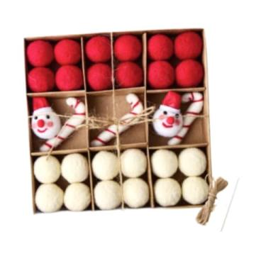 Imagem de menolana DIY Natal Feltro Bola Guirlanda Conjunto Decoração de Natal Bonito Xmas Decor Enfeites de Natal para Árvore de Natal Parede Ano Novo, Boneco de Neve