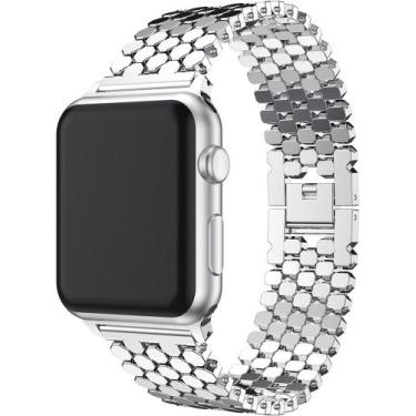 Imagem de Pulseira Aço Ladrilho Compatível com Apple Watch - Baú do Viking, Prat