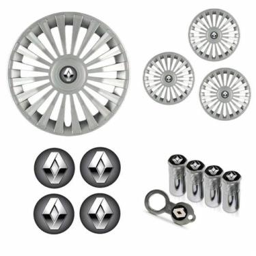 Imagem de Jogo Calota Aro 13 Europa Premium Renault + Emblema Resinado + Tampa V