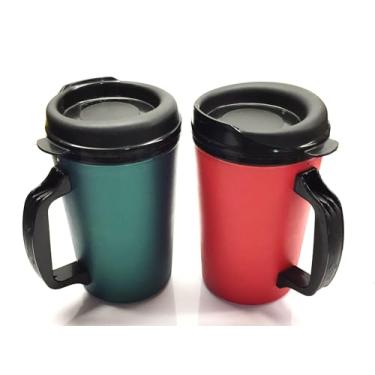 Imagem de GAMA Electronics Caneca térmica Thermoserv de 590 ml com design clássico de posto de gasolina (vermelho/verde pacote com 2)
