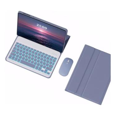 Imagem de Capa, Teclado E Mouse Para Samsung Tablet S7/s8 (11 Pol) (Cinza Lavanda, Teclado retroiluminado)