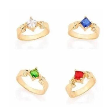 Imagem de Anel de formatura feminino banhado ouro 3x 24k 18k e 22k rommanel zirc