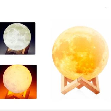 Imagem de Luminária 3D Lua Cheia com Umidificador e Aromatizador Decoração Criat