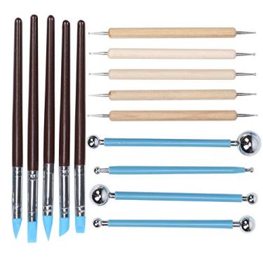 Imagem de Ferramentas de Argila de Polímero, Ferramentas de Escultura Em Argila Ferramentas de Modelagem Em Argila Madeira Silicone Metal Materiais para Pintura Em Argila para Artesanato