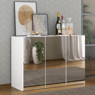 Imagem de Aparador Buffet 3 Portas com Espelho Vegas Multimóveis MP1011 Branco