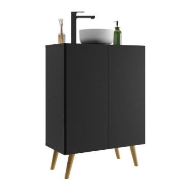 Imagem de Gabinete de Banheiro Retrô Multimóveis 63 cm com 2 Portas FG5006 Preto