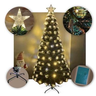 Imagem de Árvore de Natal LED Fibra Ótica Cristal 120Cm Luzes Bivolt - MultiA