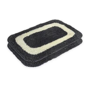 Imagem de Kit 2 Tapetes 60cm x 40cm Frufru Multiuso Malha Gel Decoração Sala Qua