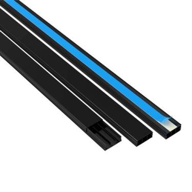 Imagem de Canaleta 40x15x2000 Preto Com Fita Adesiva Enerbras, Preto