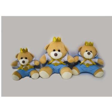 Imagem de Trio De Ursinhos Para Nichos 15cm 20cm 25cm Coroa - Aviador - Menino -