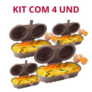 Imagem de Kit com 4 Forma Mágica De Ovos Cozidos Omeleteira - Plasvale