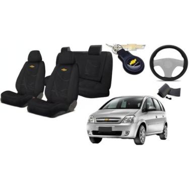 Imagem de Kit Capas Tecido Elegantes para Bancos Meriva 2001+2012 + Volante + Ch