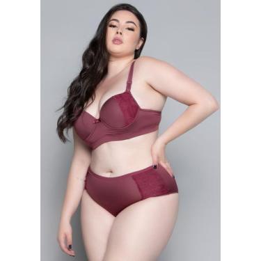 Imagem de Conjunto Lingerie Plus Size Com Bojo Rendado Reforçado - Vekyo, XL, Bo