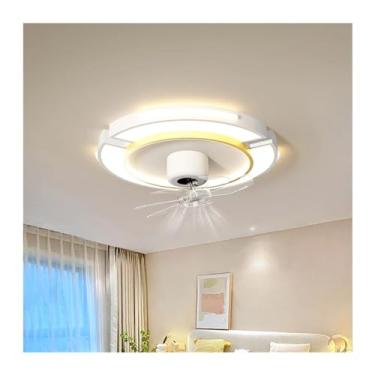 Imagem de Luzes de teto Lâmpadas de teto modernas Ventilador de teto dobrável para quarto Ventilador de teto com luz LED e controle Lâmpada de teto compatível com iluminação de sala de estar, luzes de