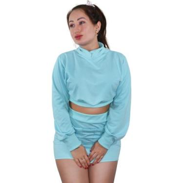 Imagem de Conjunto Feminino Casaco Blusa + Saia De Moletom Inverno - Fanáticos P