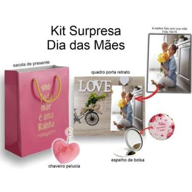Imagem de Kit Surpresa Porta Retrato Espelho de Bolsa Chaveiro e Sacola - FreeC,