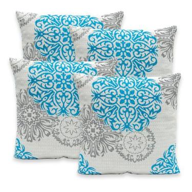 Imagem de Kit 4 Capas de Almofadas Estampadas Piquet Favinho 40x40 C/ Zíper Lind