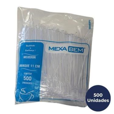 Imagem de Mexedor de cafe drink slim cristal 11cm mexabem pacote com 500