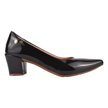 Imagem de Sapato Feminino Scarpin Salto Bloco Social Verniz Preto - Lizeshoes, P