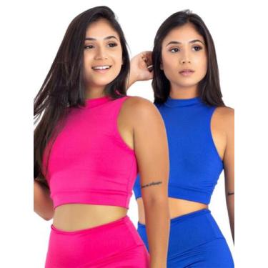 Imagem de Kit 2 Top Fitness Suplex Feminino Sports & Academia com Gola  MAG900 -