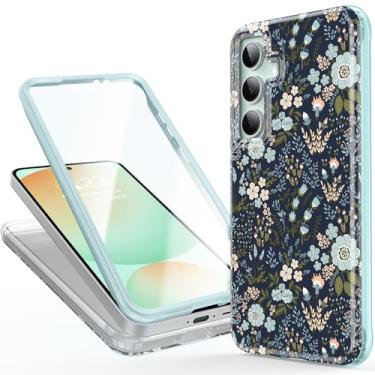 Imagem de Esdot Capa para Samsung Galaxy S24 FE com protetor de tela integrado - Moldura frontal de policarbonato rígido durável + capa traseira de TPU macio, designs bonitos da moda para mulheres, capa