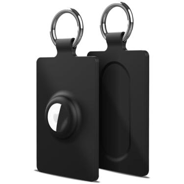 Imagem de Pacote com 2 porta-cartões para AirTag e Tesla Key Card compatível com Tesla Model 3 Y S X Key Cards Acessórios Capa protetora de silicone macio resistente a arranhões fácil de instalar (1 preta)