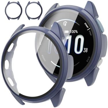 Imagem de Rc-Z Capa protetora de tela para Garmin Forerunner 165, Rc-Z Slim Guard bumper cobertura total capa protetora de PC rígido HD capa ultrafina para smartwatch Forerunner 165, azul marinho
