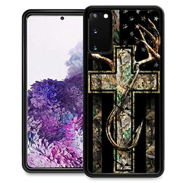Imagem de TnXee Capa compatível com Samsung Galaxy S20 FE, bandeira de chifre da floresta, capa protetora antiderrapante e à prova de choque para menino/menina, borracha de silicone macia + capa traseira de