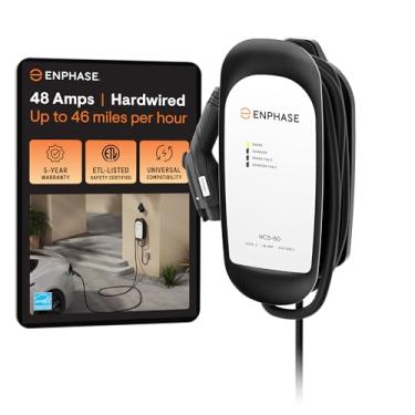 Imagem de ClipperCreek Enphase - Carregador EV de nível 2, certificado de segurança, 48 amperes, 240 V, cablagem, cabo de 25 pés, J1772, compatível com todos os veículos elétricos, estação de carregamento