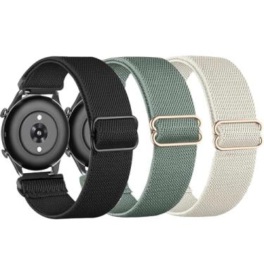 Imagem de TUCOMO Pacote com 3 pulseiras de relógio de nylon elástico compatíveis com Amazfit Bip 6/Bip 5/GTR 4/GTR 3 Pro/GTR 3/GTR 2/GTR 2e/GTR 47 mm, pulseiras elásticas de 22 mm para Amazfit Balance/Cheetah