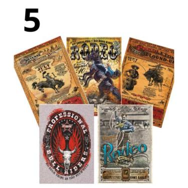 Imagem de Kit com 5 quadros country feito em MDF corte a laser com adesivos de a