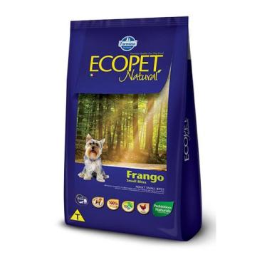 Imagem de Ração Seca Ecopet Natural Frango Small Bite para Cães Adultos Raças Pe
