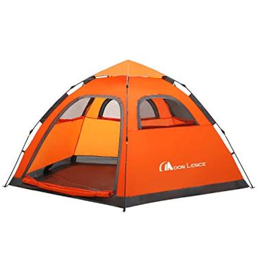 Imagem de Tenda de acampamento para a família de tenda instantânea Moon Lence – barraca portátil de 4 – 5 pessoas à prova de vento para acampamento, caminhada, montanhismo, Laranja