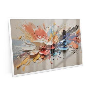 Imagem de Quadro Pétalas De Tinta Moderno Para Quarto Pequeno 60x40 Cm - Bimper 