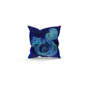 Imagem de Almofada Decorativa Cheia c/ Zíper 25x25 Aquário - Deluzz