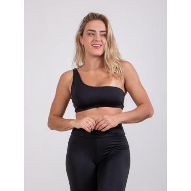 Imagem de Top Fitness Um Ombro Só Mula Manca Poliéster Academia Treino RLC Modas