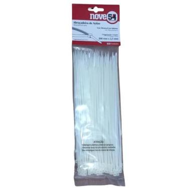 Imagem de Abraçadeira Nylon 200x2,5mm Branca Pacote C/100 Peças Nove54