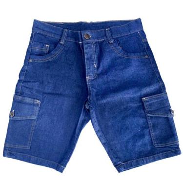 Imagem de Bermuda Cargo Jeans Masculina Extra Grande Short Plus Size  50 ao 56 -