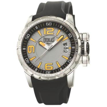 Imagem de Relógio Masculino de Pulso Everlast Calendário E39830, Preto/Prata, Ún
