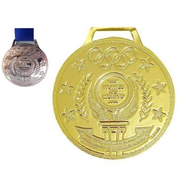 Imagem de Medalhas esportivas honra ao mérito metalizada 50 mm grossa 06 pçs - C